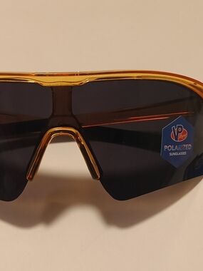 Polarized Shield Sunglasses in Amber and Black VP Racing NWT UNISEX